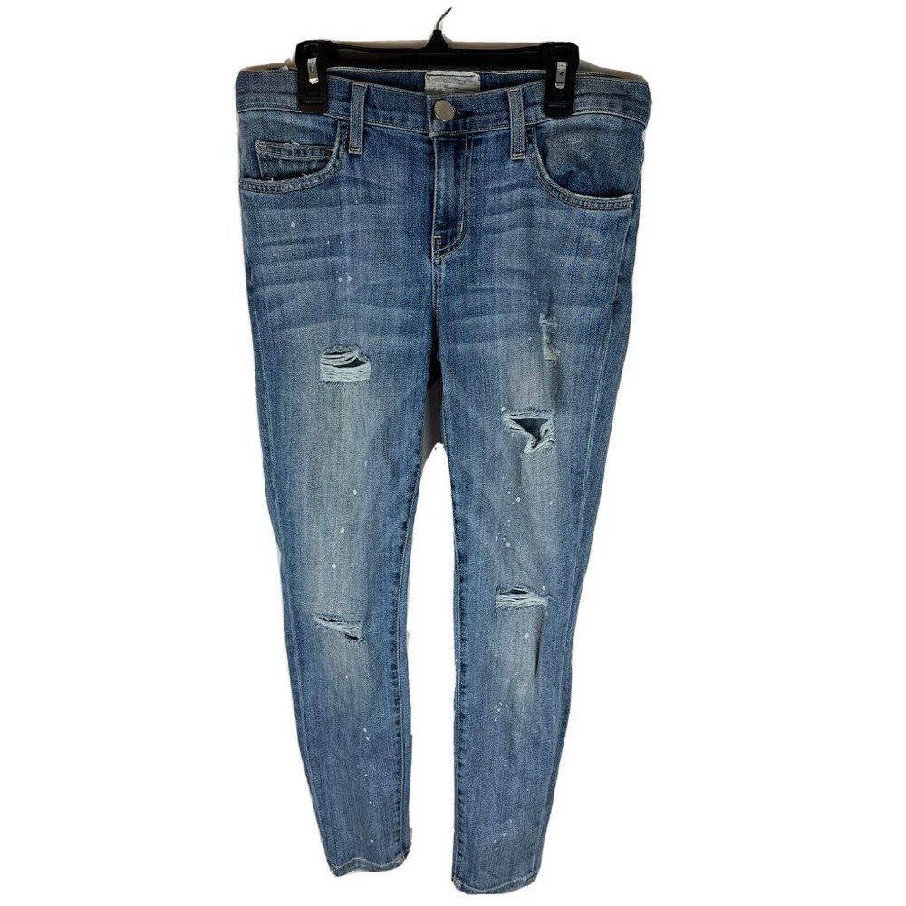 Current/Elliott The Stiletto‎ Super Loved Destroy Paint Splatter Jeans Size 28/0
